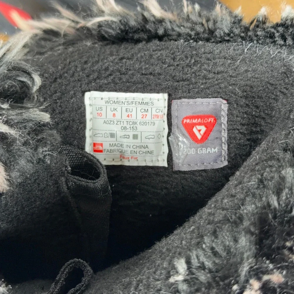 The North Face Boots Womens 10 Black Nuptse Purna Insulated Fur Winter Snow